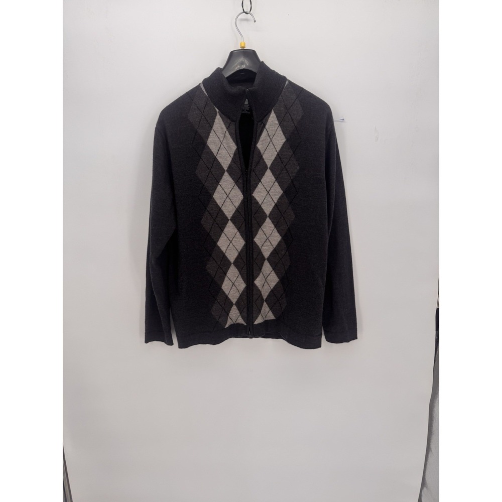 VTG Marco Fiori Mens M Italy Made 100% Extra Fine Merino Wool Sweater Full Zip